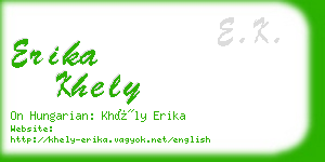 erika khely business card